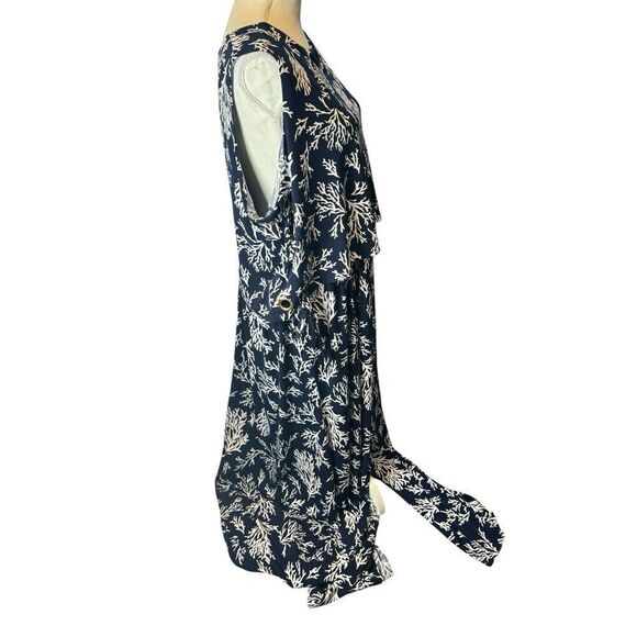 MICHAEL KORS NEW Women's Reef-print Grommet-laced Front-slit Maxi Dress S Coral - Picture 4 of 6